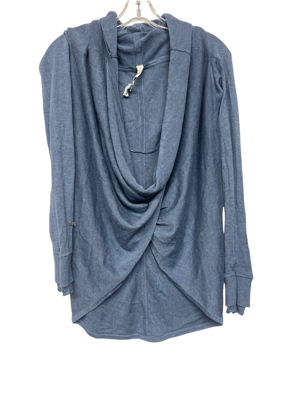 Lululemon Universal Blue Draped Hooded Long-Sleeve Sweater Top Cashmere Blend
